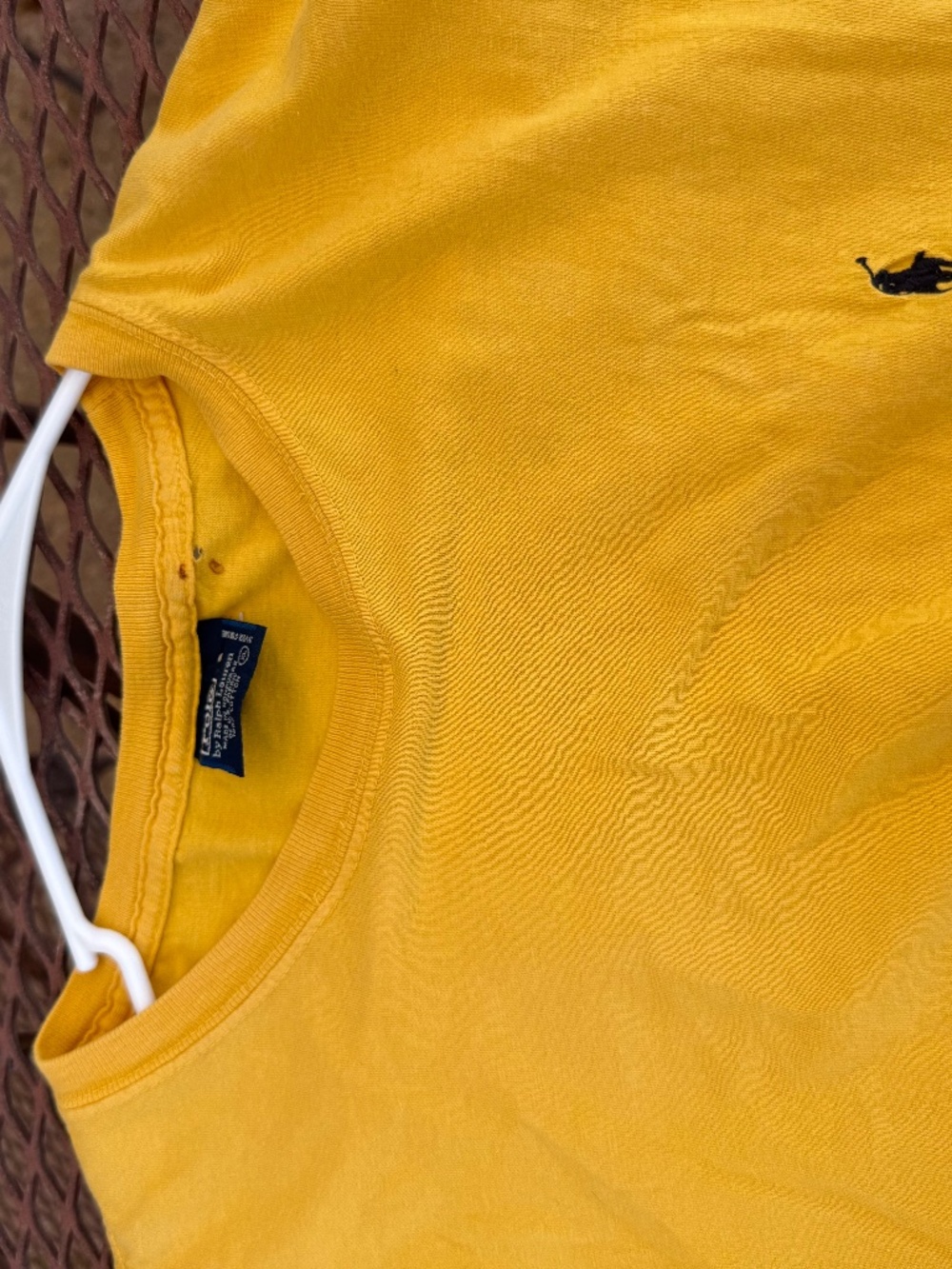 Polo Ralph Lauren Men’s Yellow Short Sleeve T-Shirt Black Pony Logo